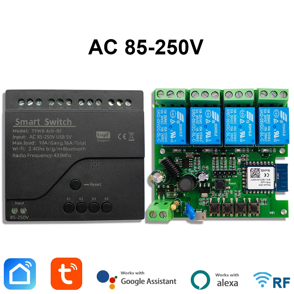 Sonoff Mini R4 - Tuya AC 85-250 V 4 Kanaals