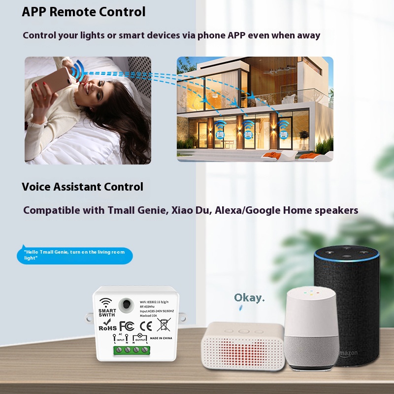 Het Tuya Smart Switch-Off-appa - Smart Relay Tuya recensie en prijs
